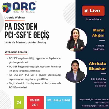 QRC'den ücretsiz PCI SSF webinarı